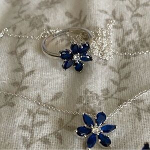 Pandora Sparkling Blue Herbarium Cluster Jewellery Set